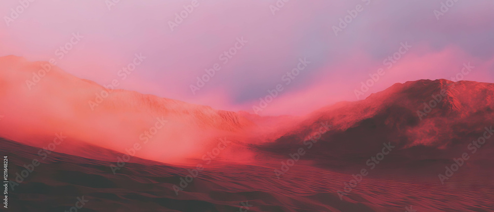 Aufkleber dusty desert landscape with sandstorms and a backdrop of desolate beauty