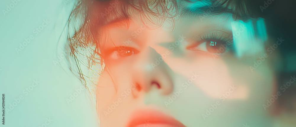 Poster dusty lens effect creates a soft vintage atmosphere for expression and mood