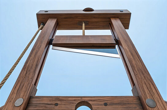 Guillotine model representing Bastille Day and French Revolution