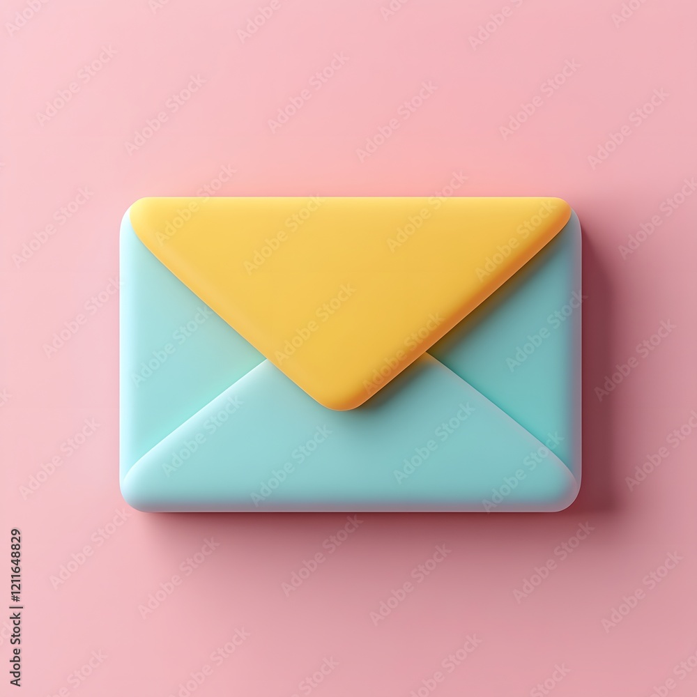Aufkleber clean and bold 3d envelope icon floating on gradient background