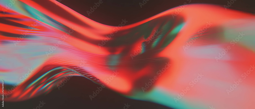 Poster Dynamic digital waves create an energetic abstract background with a central still area
