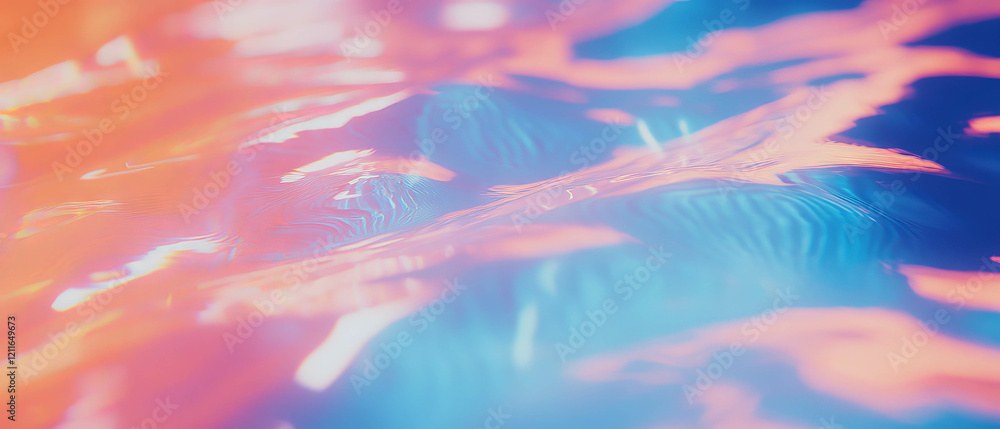 Aufkleber electric blue digital waves create a modern technology background with empty space