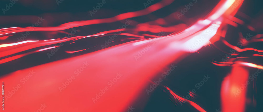 Aufkleber Geometric digital waves creating modern abstract background with central empty space