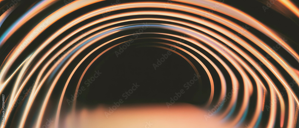 Poster Geometric digital waves creating an abstract background with central empty space