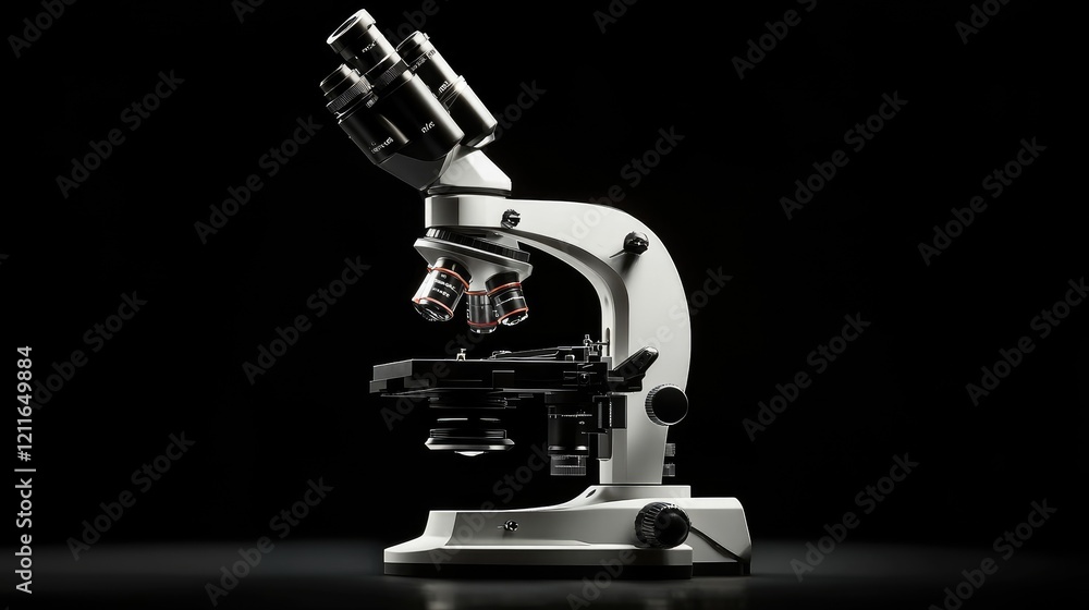 Aufkleber a detailed shot of a professional microscope, softly illuminated to emphasize its accuracy and craft