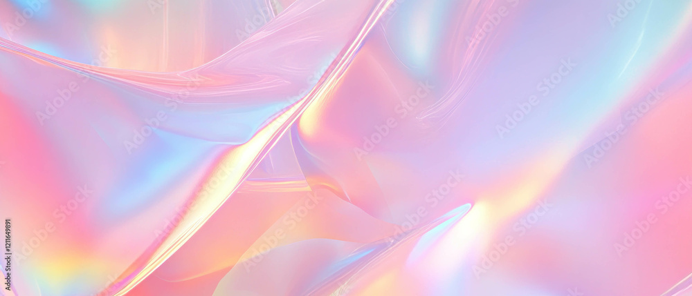 Aufkleber abstract geometric digital waves with vibrant colors and smooth transitions in modern design