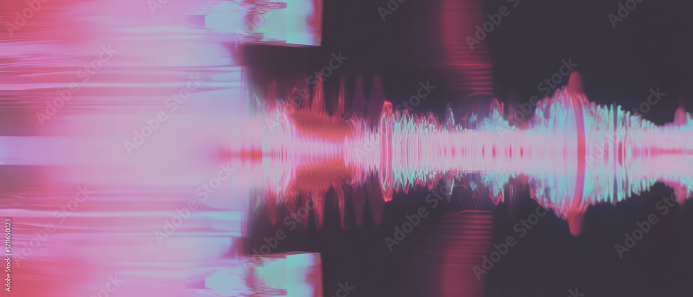 Poster Abstract digital waves with glitch effects and a stable core create an intriguing visual experience