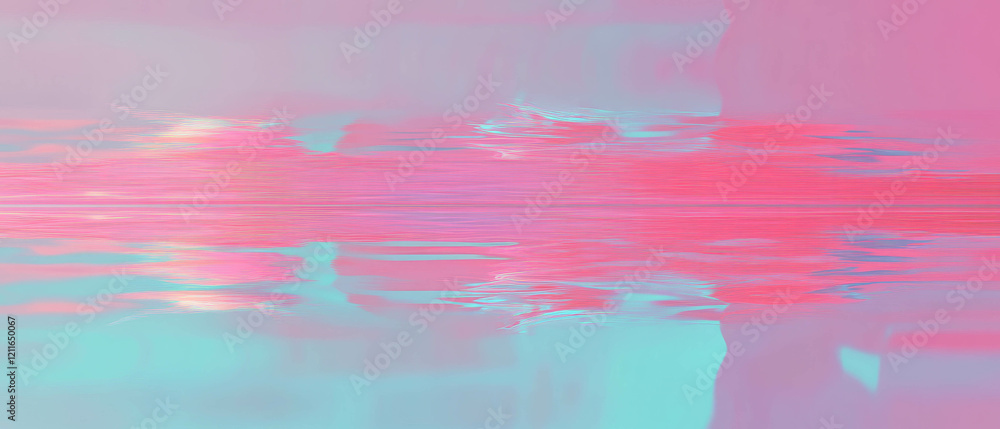 Poster vibrant digital waves create an abstract background with striking glitch effects