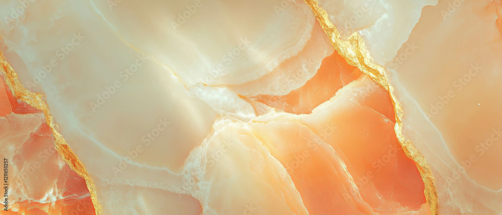Poster Elegant gold veined onyx background with luxurious space for design elements and text