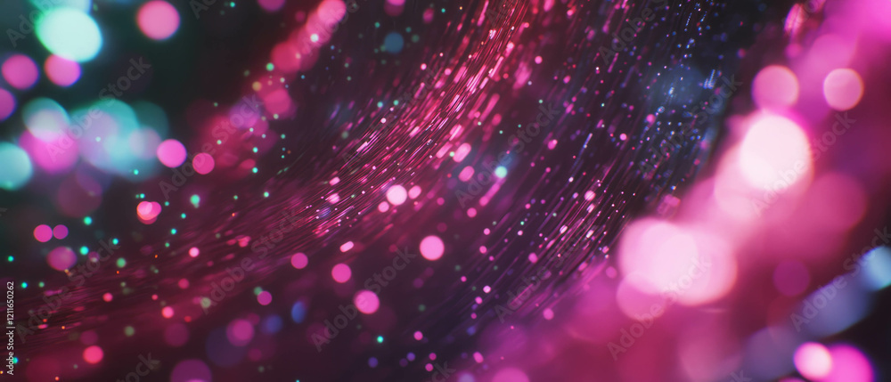 Poster Glowing fiber optic cables create a dynamic data transmission and communication network