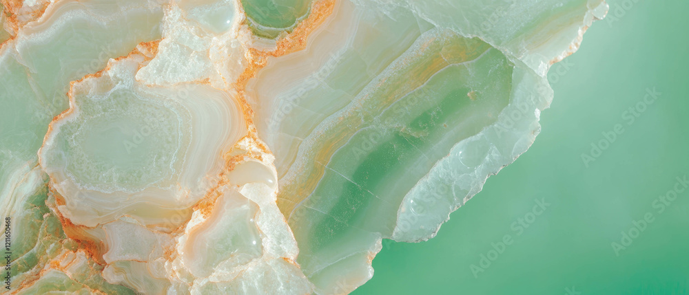 Poster exploring the beauty of green onyx marble with elegant abstract patterns