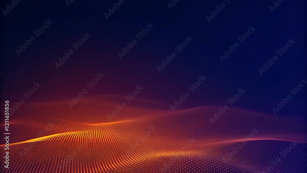 Poster dot red purple wave line light gradient dark background. abstract technology big data digital backgr