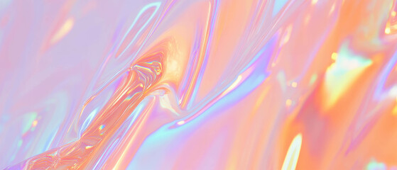 Fototapeta premium Holographic light leaks create a nostalgic and vibrant abstract background