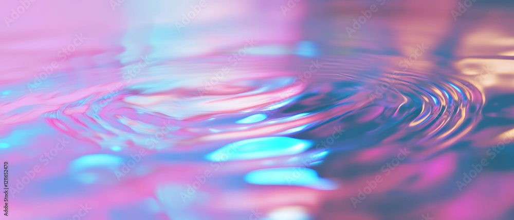 Poster Holographic ripples create a futuristic abstract background for tech innovation