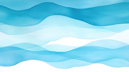 Fototapeta premium Soft blue watercolor idea. Beautiful watercolor waves in varying shades of blue, creating a serene and calming effect.