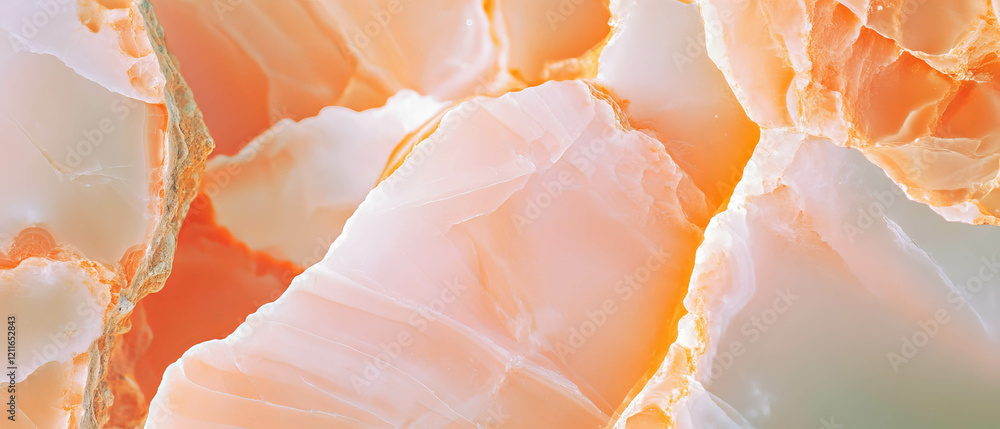 Poster Warm honey onyx abstract design with an empty center and elegant banner style