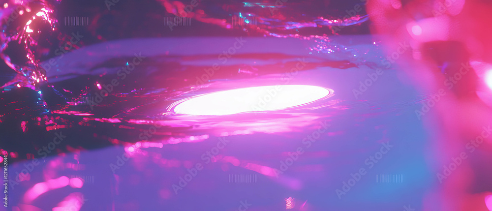 Poster Holographic waves create a futuristic backdrop for tech presentations