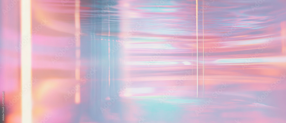 Poster Reflective light patterns create a vibrant abstract blockchain network background