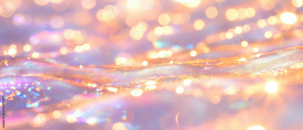 Poster Light reflections create an enchanting abstract backdrop resembling mermaid skin