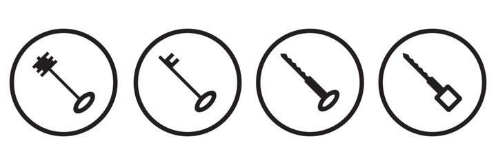 Key icon vector isolated on white background. Key vector icon. Key symbol. security