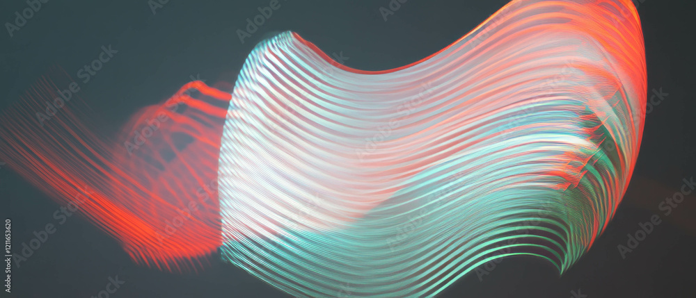 Poster Light streaks create an abstract convergence point with depth and perspective