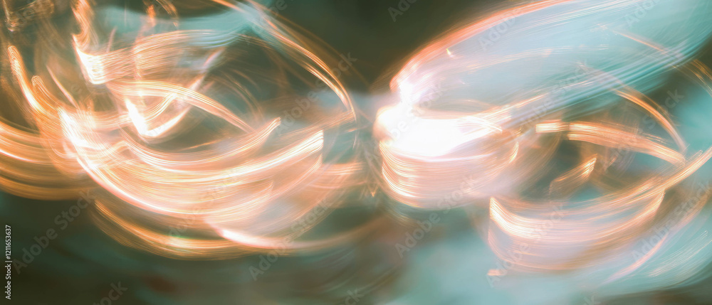 Poster Dynamic light trails create an immersive abstract experience in motion