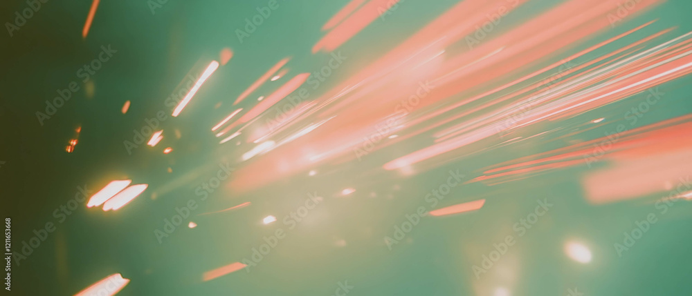 Poster Dynamic light streaks creating vibrant and energetic movement in an abstract background