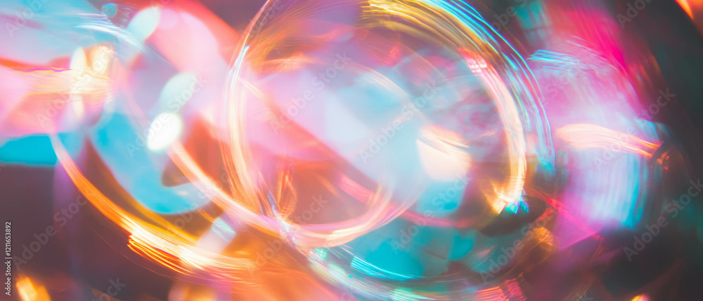 Aufkleber Light streaks create intricate geometric patterns in an abstract arrangement