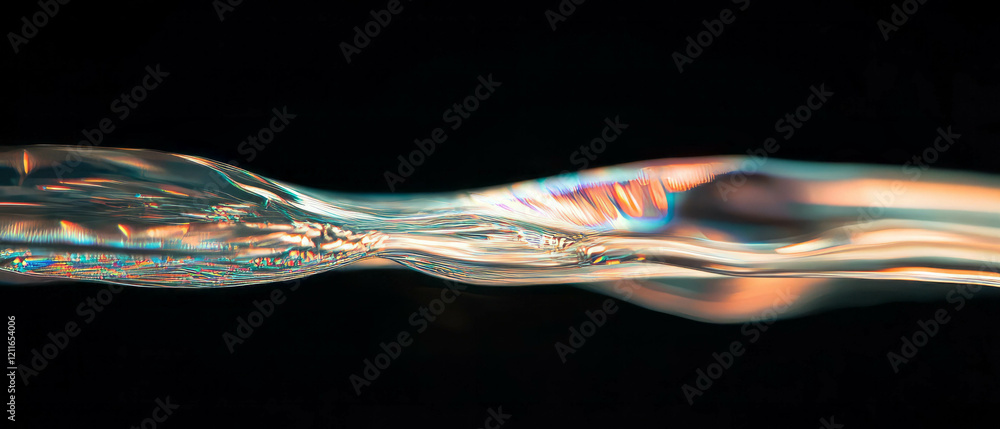 Poster Light streaks creating a mesmerizing dance of waves in an abstract background
