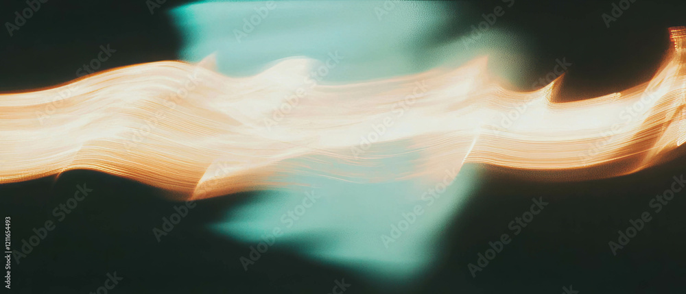 Poster Light streaks interact with virtual wind in a smooth abstract animation display