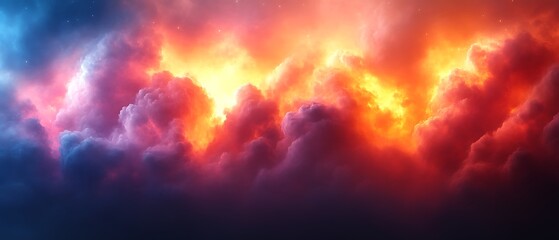 Fototapeta premium Fiery, dramatic cloudscape.