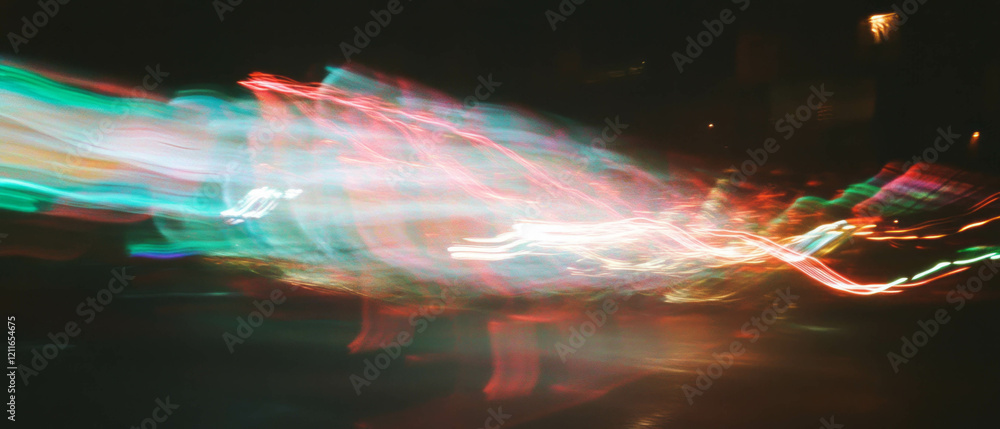 Poster Light streaks create a mesmerizing abstract background of evolving portals and mystery
