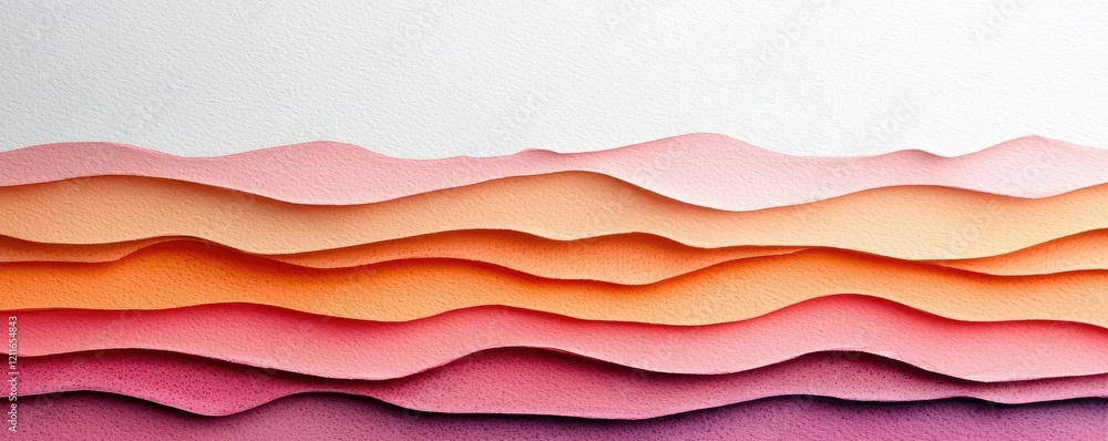 Poster sponge watercolor concept. colorful wavy paper layers create a visually appealing abstract backgroun