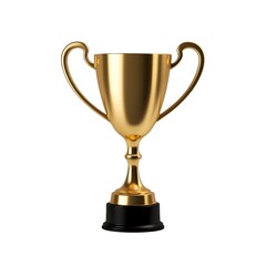 Gold Trophy Isolated on White Background