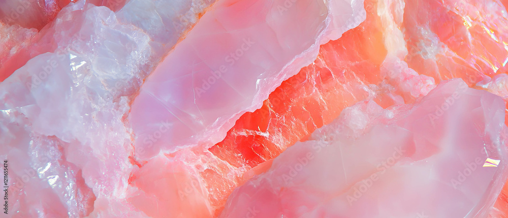Poster Intricate macro pink onyx background with delicate features and vibrant hues
