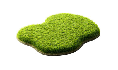 Floating grass island, green, nature, isolated, background, design, element, illustration, website