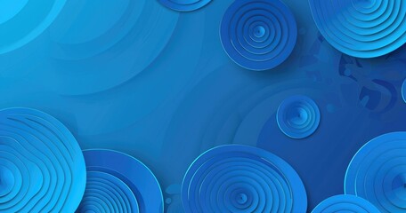 Abstract blue background with layered circular patterns creating a modern design effect.