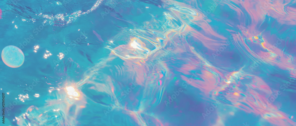 Aufkleber abstract ocean waves and mermaid scales create an enchanting aquatic backdrop
