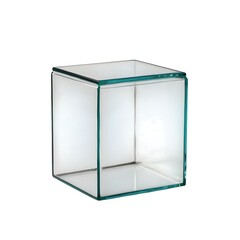 Elegant square glass trinket box with brass accents.