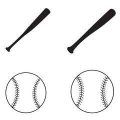 Baseball Stick silhouette illustration Design, Baseball clipart vector
