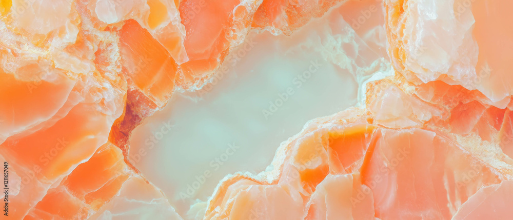 Poster vibrant orange onyx abstract background with empty center and striking banner design