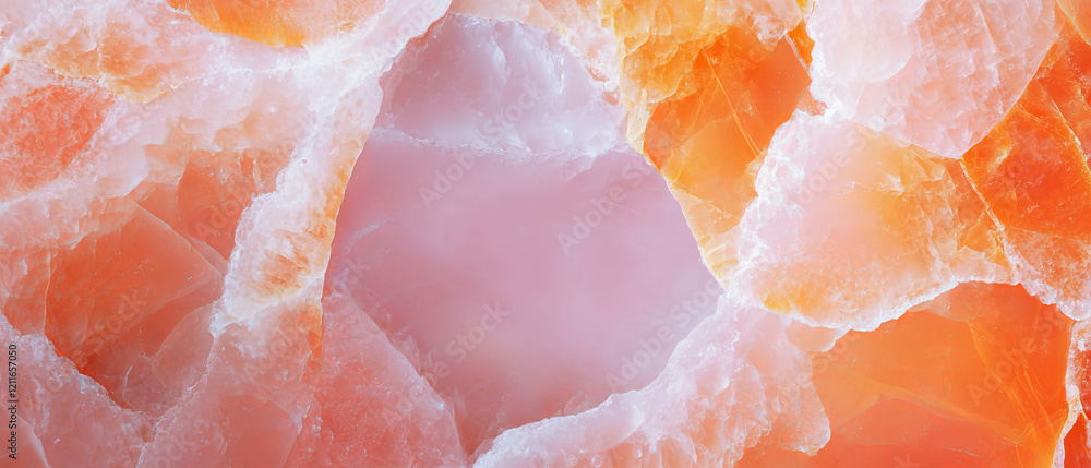 Poster vibrant orange onyx abstract background with a central empty space