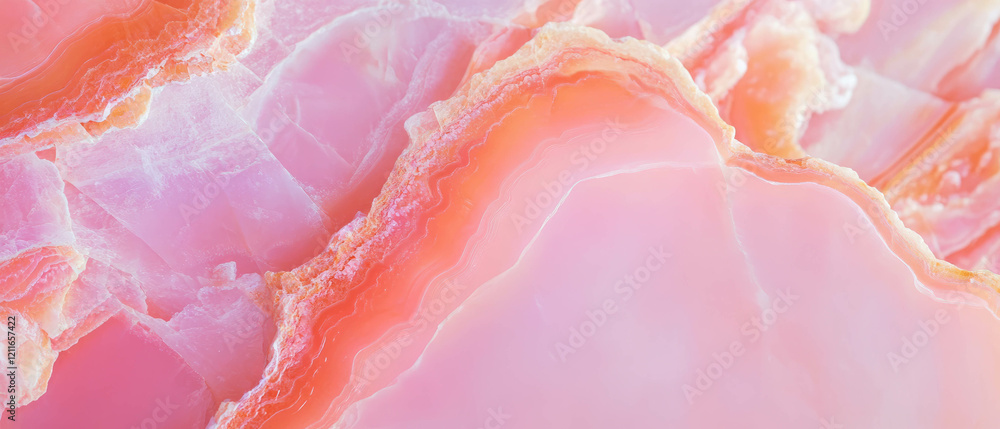 Poster elegant design featuring pale pink onyx with subtle banner elements and empty center space
