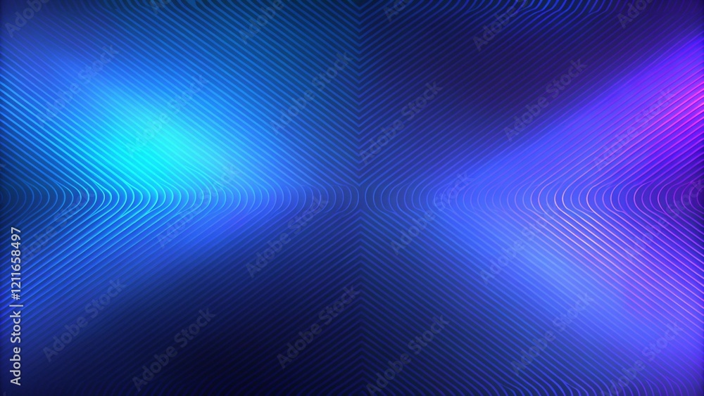 Poster illustration abstract glowing, neon light effect, wave line, wavy pattern. design communication tech