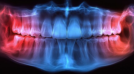 Abstract Dental X Ray Image Showing Teeth and Jaw