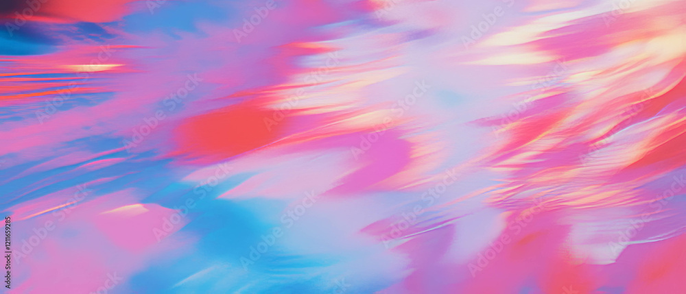 Poster pixelated waves create a vibrant abstract digital art background with a central focus