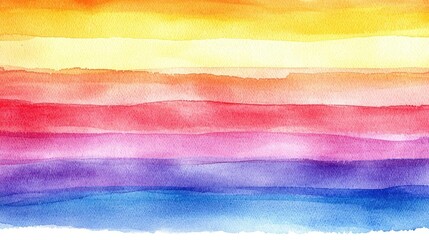Striped watercolor idea. Vibrant watercolor background with gradient stripes in warm and cool colors.
