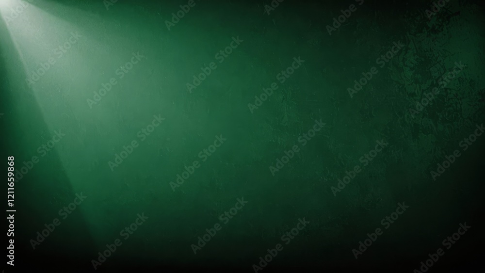 Poster mysterious dark green background illuminated by soft light, creating a dramatic and moody effect