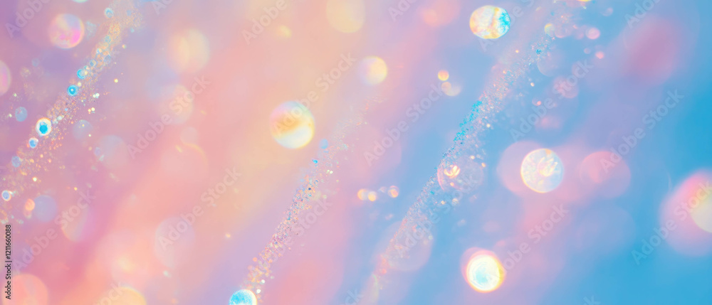 Poster Enchanting display of rainbow dust particles creating a mesmerizing atmosphere