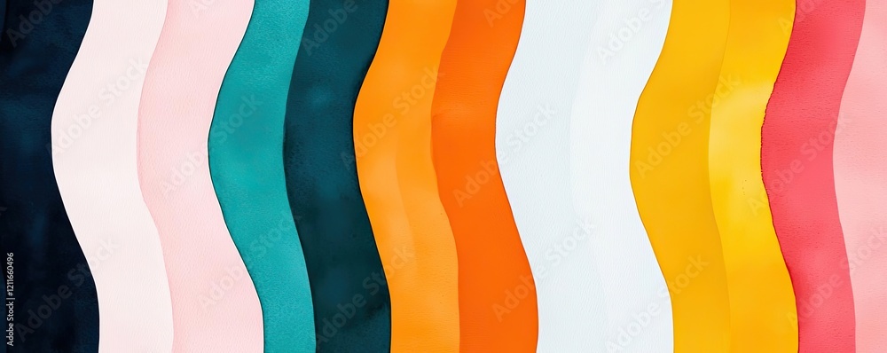 Poster striped watercolor idea. vibrant waves of color create a dynamic and visually appealing abstract des